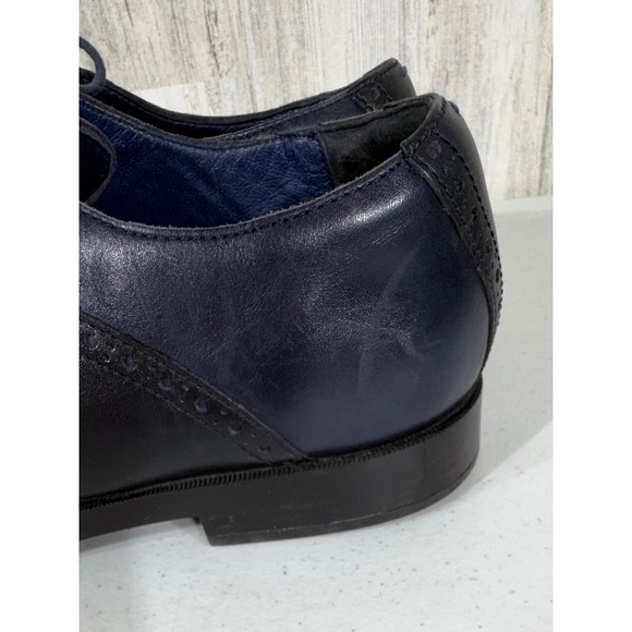 Cole Haan Grand OS Oxford 11 M Navy Blue Leather Lace Up Dress Shoes READ main image 8